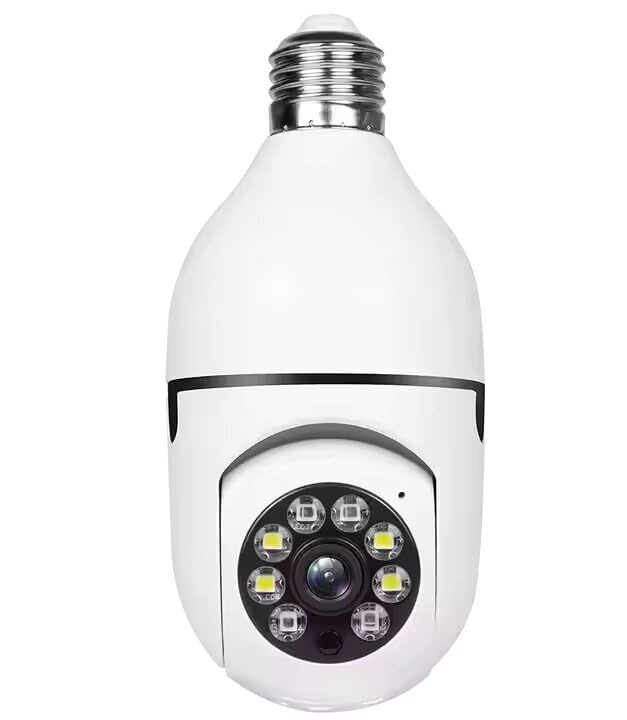 1080P WiFi Bulb Camera | 360� Night Vision Home Security Camera | 2-Way Audio & Motion Detection | Wireless Light Socket Mount | Indoor Outdoor CCTV Camera, 64GB Support