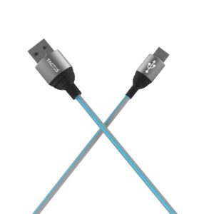 Tactus 2.4Amps Fabric Micro USB Data Cable, Cable Cord, Fast Charging (BLUE)