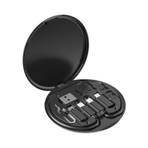 Multi-Cable Kit, USB-C/USB-A/Lightning/Micro USB Charging Set, SIM Storage Case with Eject Pin