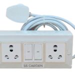 Power Extension Board with 2 Universal Sockets and 2 Individual 16A Switches, Heavy Duty Electrical Multi-Plug Strip for Home and Office Appliances, White Multi Plug Socket