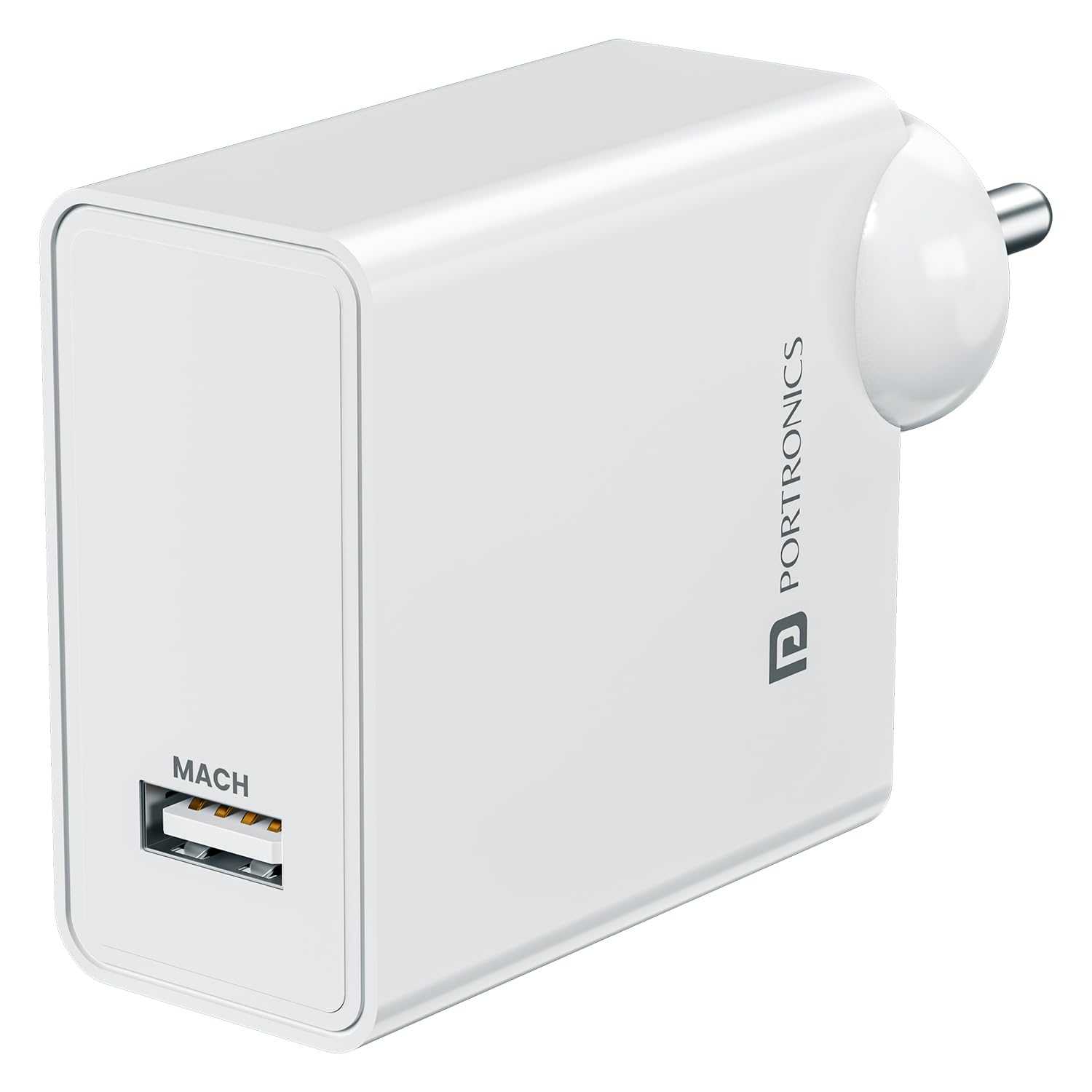 Portronics 25W Adapto 25A USB-A Fast Charging Adaptor, Fast Charging Protocols Like SuperVOOC/VOOC/WARP/Dash/Quick, Compatible with 25W Smartphone Such as OnePlus,Oppo,Realme(White)