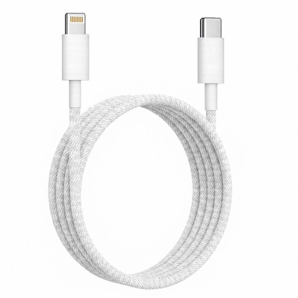 100W Apple-Certified Type C to Lightning Fast Charging Nylon Cable � PD 60W/100W High-Speed Data Sync Cord for Smartphones, Tablets & Laptops (MFi Certified, 1 Meter, Nylon)