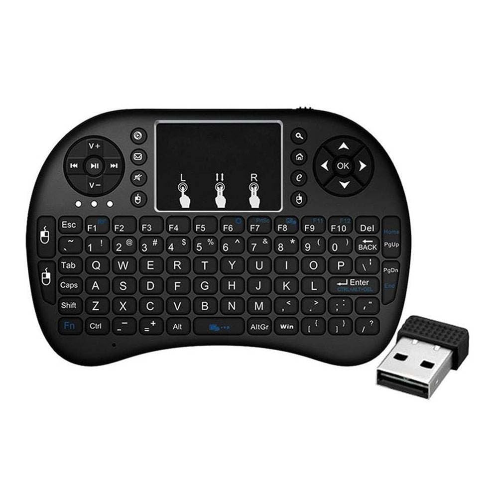 ROCKTECH R8 Wireless Mini Keyboard, LED Backlit 3-in-1 Remote Control, 2.4GHz USB Receiver, Rechargeable, Android TV Box, Smart TV, PC, Laptop, Gaming Console Compatible