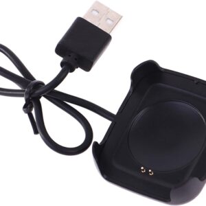 Magnetic Watch Charging Holder 2-Pin Cable for T55/T500 Smartwatch | Replacement Charging Cable 20cm Length (Black)
