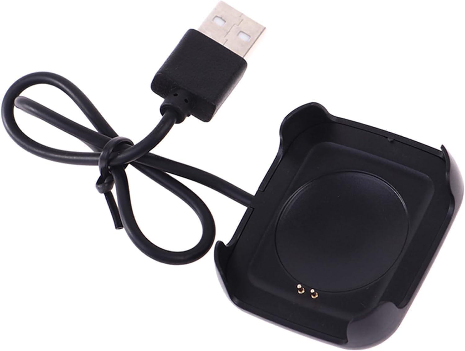 Magnetic Watch Charging Holder 2-Pin Cable for T55/T500 Smartwatch | Replacement Charging Cable 20cm Length (Black)