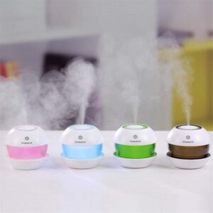 Magic Diamond USB Mini Ultrasonic Humidifier Filter Type Portable Air Purifier with LED Light & Auto Shut Off for Car, Office Cabin and Small Rooms (150 ml)(Multicolor)