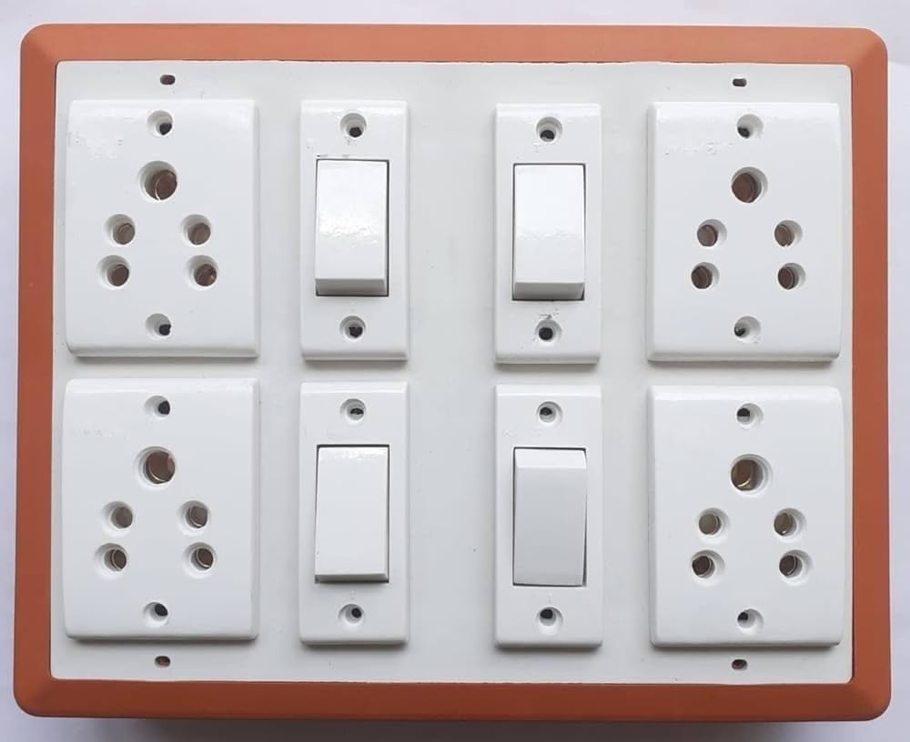 6A 4-Socket Extension Board with 4 Switches | 10 Ft Pure Copper Cable | Multi-Plug Power Strip for Home & Office Pack of 2