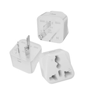rts India to Australia Universal Travel Plug Adapter Converter (3 Pack Type I) Travel Essentials Compatible with for Phones, Laptops, Camera Chargers Tablet AU China New Zealand Argentina Fiji & More