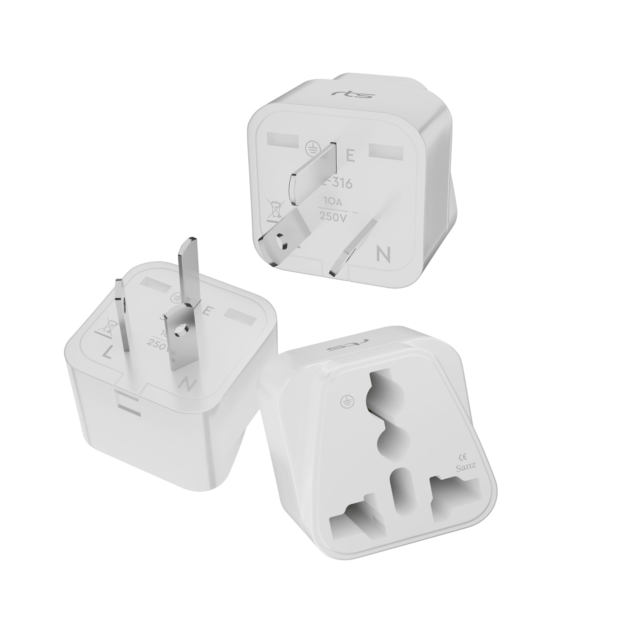 rts India to Australia Universal Travel Plug Adapter Converter (3 Pack Type I) Travel Essentials Compatible with for Phones, Laptops, Camera Chargers Tablet AU China New Zealand Argentina Fiji & More