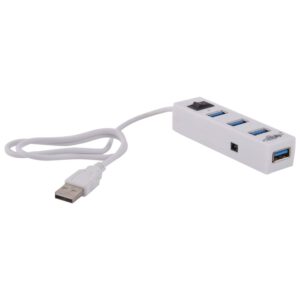 ADNET AD-816 High-Speed 4Port USB Hub for Pendrive, Mouse, Keyboards, Camera, Mobile, Desktop, Tablet, PC, Laptop, TV Digital Cameras, Card Readers, USB Speakers (White)
