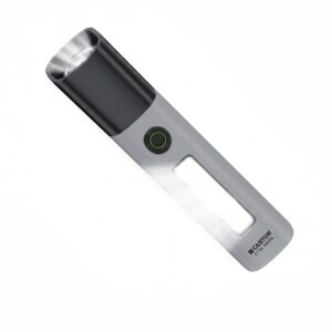 IBELL Castor EL5403SL Rechargeable Emergency Torch, 4 Light Modes, Type-C Charging, Zoom LED Mini Flashlight for Camping, Indoor, Outdoor, & Home Use (Grey)