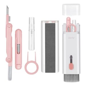 Zerfa 7 in 1 Electronic Cleaner Kit, Keyboard Cleaner Kit with Brush, 3 in 1 Cleaning Pen for AirPods Pro, Multifunctional Cleaning Kit for Earphone, Keyboard, Laptop, Phone, PC Monitor (Multicolor)