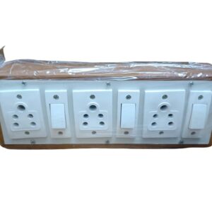 Multi-Plug Extension Board with 3 Sockets and 3 Switches � Heavy Duty Portable Electrical Switch Board for Home and Office Use (White & Wood Finish)
