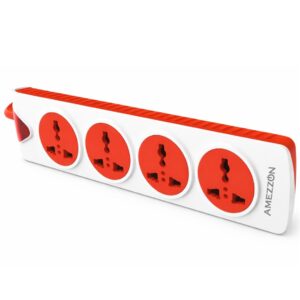 4+1 Power Strip 4 Meter � Heavy Duty Polycarbonate Extension Board with Master Switch | Shockproof Heat Resistant Multi Socket Power Strip for Home & Office
