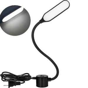 6W Sewing Machine Light with Magnetic Base | 85�265V Flexible LED Desk Lamp for Study Reading Bedside Use with Toggle Switch | Black