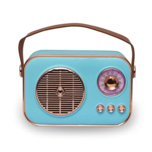 Vintage Bluetooth Wireless Speaker with Radio | Type-C Charging | 8H Battery Back-up | USB & AUX Input | Portable Home & Outdoor Speaker (Vintage-636-Blue)
