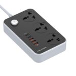 JITAHARY Extension Board 4 Power Sockets Extension Cord with 38W 4 USB Port + 2 Type C Port Fast Charger Fire-Resistant Multiple Plug Socket Universal Extension Box 2 Miter Wire 1 Pcs