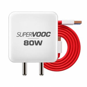 80W Fast Charging Adapter with Type-C Cable, Compatible with Select OnePlus, Oppo, realme, iQOO and Other Supported Smartphones, USB Type-C Mobile Charger for Home, Office and Travel