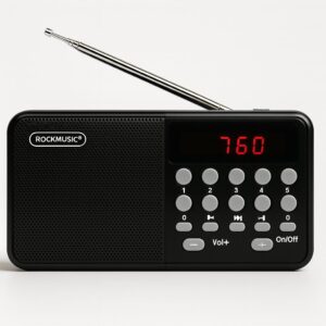OTOOBESTPocket Blast FM Radio with Bluetooth Speaker with Powerful Sound,FM Recording, Antenna, 6w-12 Hours (Type-C Charging) and Number Pad (AUX, SD Card, USB Input) (FM- 615 Black)