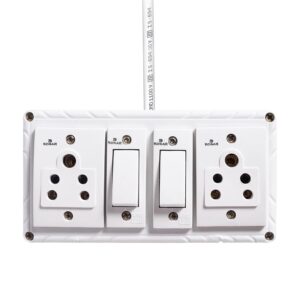 6A Electric Extension Board with 2 Indian & Universal Sockets, 2 Switches, 8 Meter 1.5mm Copper Wire, 6A Plug Top, Heavy Duty Multi Plug Power Strip for Home & Office Appliances (Pack of 1)