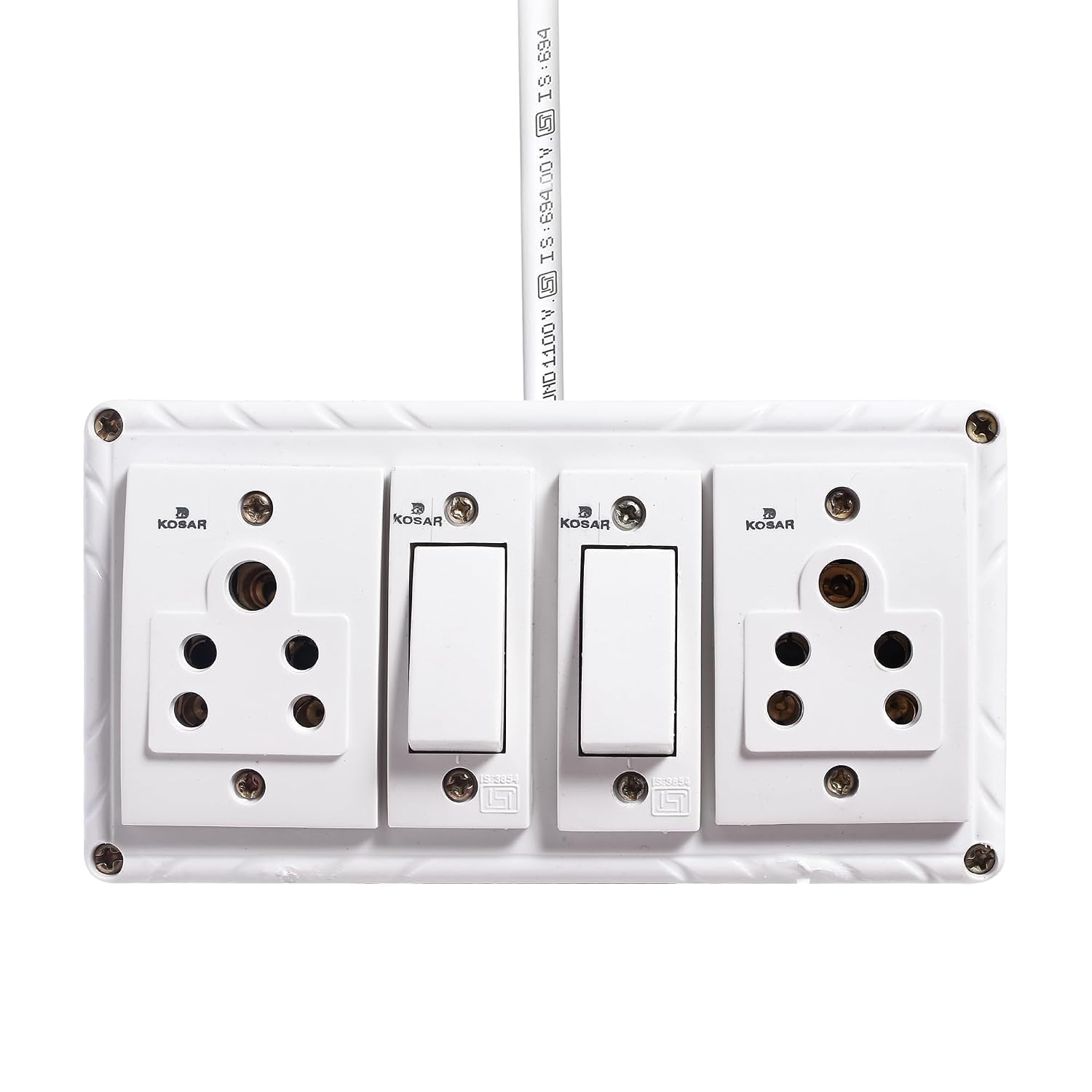 6A Electric Extension Board with 2 Indian & Universal Sockets, 2 Switches, 8 Meter 1.5mm Copper Wire, 6A Plug Top, Heavy Duty Multi Plug Power Strip for Home & Office Appliances (Pack of 1)