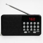 Pocket Blast FM Radio with Bluetooth Speaker with Powerful Sound,FM Recording, Antenna, 6w-12 Hours (Type-C Charging) and Number Pad AUX, SD Card, USB Input | Black (Pack of 1)