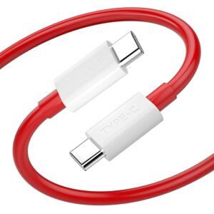 JGD PRODUCTS Compatible For One Plus 11/11R/10/10pro/10r/8T/9/9pro/9r/nord 2 Fast Charging Cable 6.5A Warp Charge USB C to USB C Cable,1 m Super Fast Charging Cable,Red