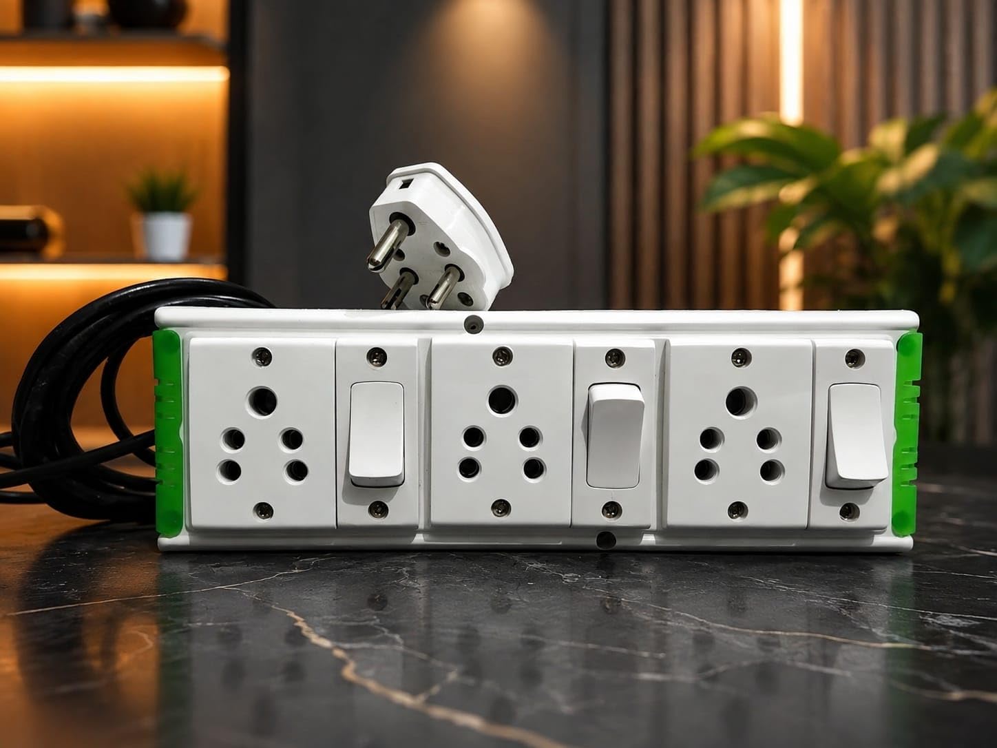 3 Socket 3 Switch Extension Board | 6A Multi Plug Power Strip with 3 Pin Plug | Electrical Power Extension Board for Home, Office, TV, Laptop & More (4 Meter)