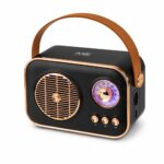 Portable Bluetooth Speaker with FM Radio | Retro Vintage Style Wireless Speaker with Rechargeable Battery, USB & TF Card Support | Compact Music Speaker for Home, Travel & Gifting