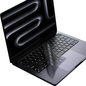 Oaky Premium Keyboard Skin Cover for 2024-2021 MacBook Air 13.6 inch 15.3 inch M2 M3 M4 & MacBook Pro 14/16 inch 2021-2024 M4 M3 M2 M1 Pro/Max Chip Keyboard Protector - Translucent Grey