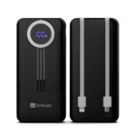 BonKaso 10000mAh Power Bank 22.5W PD Fast Charging with Built-in 2-in-1 Type C & Lightning Cable, Digital Display, Dual USB Output, Compact Portable Charger for Android, iPhone, Tablets � Black