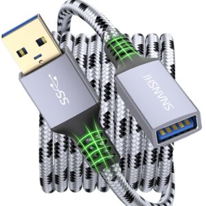 SNANSHI USB 3.0 Extension Cable 3ft, Type A Male to Female, High Data Transfer, Compatible with USB Flash Drive, Card Reader, Hard Drive, Keyboard, Printer, PS4