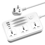 Vismac Extension Board 3 Universal Sockets + 2 USB Ports + 2 Type C Ports| Master Switch | 1.5M BIS Cord | 2300W Load Capacity| 1-Year Warranty | Fire Resistant | for Home & Office and Workspace.