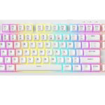 AZOTH Onyx White 87 Keys Gaming Membrane Keyboard, RGB Backlit with 9 Modes, Type C Wired, 26-Key Anti-Ghosting, ABS+PC Keycaps, Compact Layout, Braided Cable, USB for PC Laptop Desktop