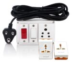 Hi-PLASST Extension Board Switch-Board (1 Switch +1 Socket + indiactor) Extension Board Multi Outlet Electrical Switch Board - 4Mtr Long Wire Power Strip