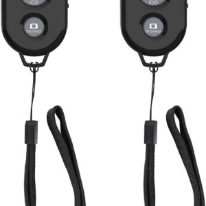 Bluetooth Camera Remote Shutter for Smartphones (2 Pack), zttopo Wireless Camera Remote Control Compatible with iPhone/Android Cell Phone - Create Amazing Photos and Selfies, Wrist Strap Included