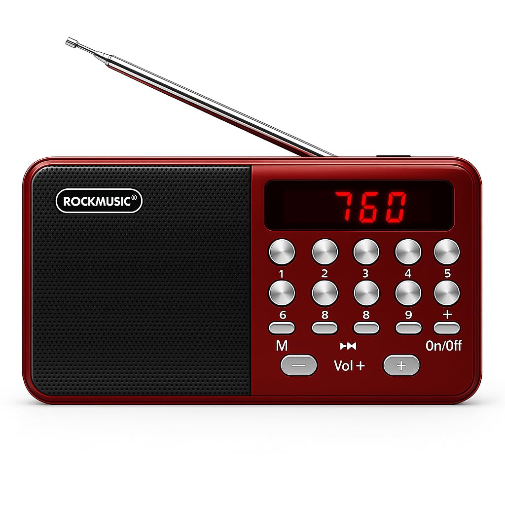 Fire Turtle Pocket Blast FM Radio with Bluetooth Speaker with Powerful Sound,FM Recording, Antenna, 6w-12 Hours (USB Charging) (RM-662-Red)