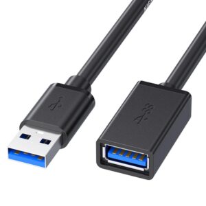 5 Pack of ALINNA Black USB 3.0 Extension Cable Type A Male to Female Extension Cord for Tablet USB Keyboard Mouse Flash Drive Hard Drive Printer 5FT/1.5M