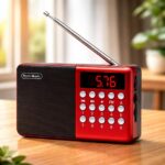 FM-615 Radio with Bluetooth Speaker 6W-12 Hours | FM | Antenna | Type C-Charging | AUX, SD Card, USB Input | Red (Pack of 1)