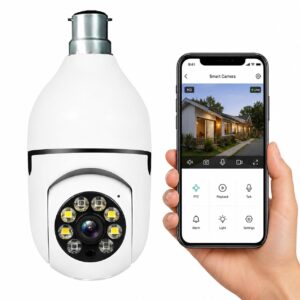 MSMART 4Mp WiFi Bulb CCTV Camera for Home Security | 360� Rotation | Color Night Vision | Motion Detection Two-Way Audio | Wireless Light Bulb Camera with Mobile App V380 Pro (Heavy Light Camera)