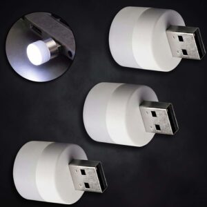 ascension USB Night Light, 3 Pack Plug in Small LED Nightlight Mini Portable for PC Car Bulb Indoor Outdoor Camping Reading Sleeping Warm White