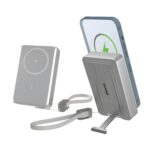 Geonix Helio MS100 Mini Magnetic Wireless Power Bank 10000mAh, Silver
