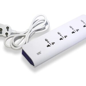 RAPID Extension Board with 3 Pin 4 Meter Heavy Duty Cord, 4 Socket, Supply Indicator & Durable Polycarbonate Body (R954)