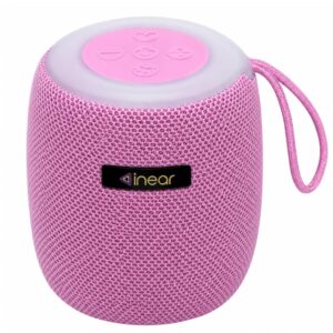 inear POP 5W Bluetooth Speakers Portable Wireless Mini Speaker with TWS, LED Light, FM Radio, USB, TF Card, 800mAh Battery, Compact Speaker for Mobile, Laptop, Tablet, Travel, Outdoor (Pink, 5 watt)