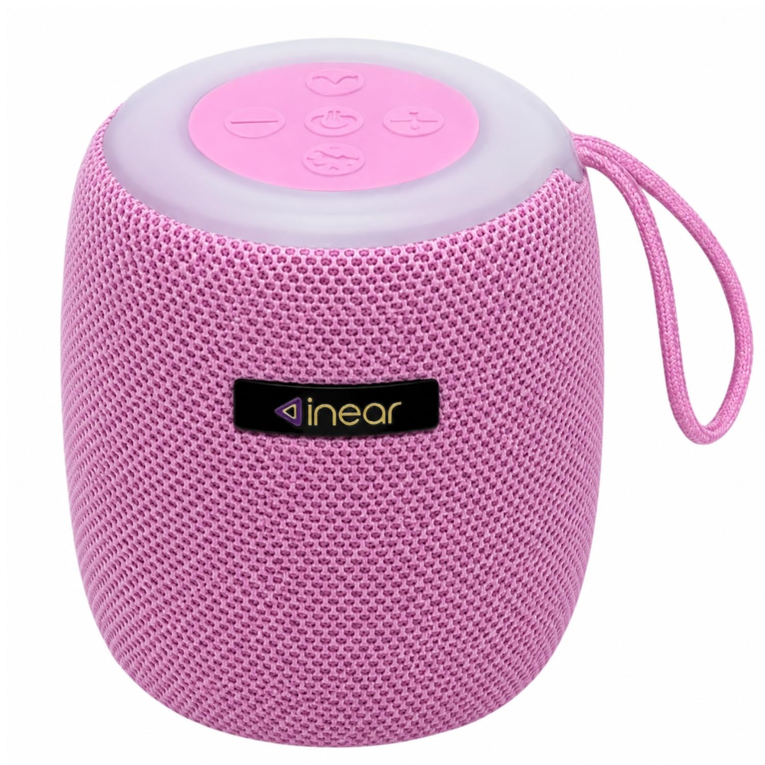 inear POP 5W Bluetooth Speakers Portable Wireless Mini Speaker with TWS, LED Light, FM Radio, USB, TF Card, 800mAh Battery, Compact Speaker for Mobile, Laptop, Tablet, Travel, Outdoor (Pink, 5 watt)