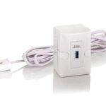 Hi-plasst (8 Yard) USB Extension Board 2A for Fast Charging USB Travel Charger/Adapter with 2 pin Cord for Extension Without Cable for All iOS & Android Devices (White)