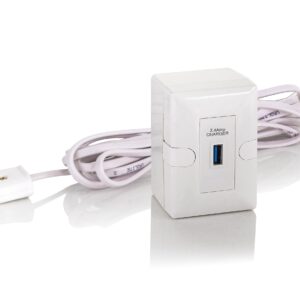 Hi-plasst (8 Yard) USB Extension Board 2A for Fast Charging USB Travel Charger/Adapter with 2 pin Cord for Extension Without Cable for All iOS & Android Devices (White)