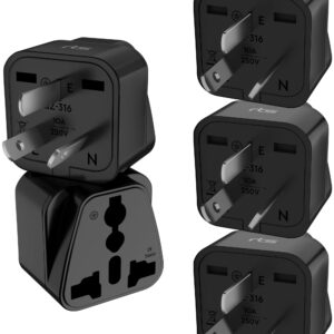 rts India to Australia India to China India to New Zealand Fiji Argentina Universal Travel Plug Adapter Converter Plug Adapter (5 Pack/Type I) Compatible with Phones, Laptops Camera Chargers & More