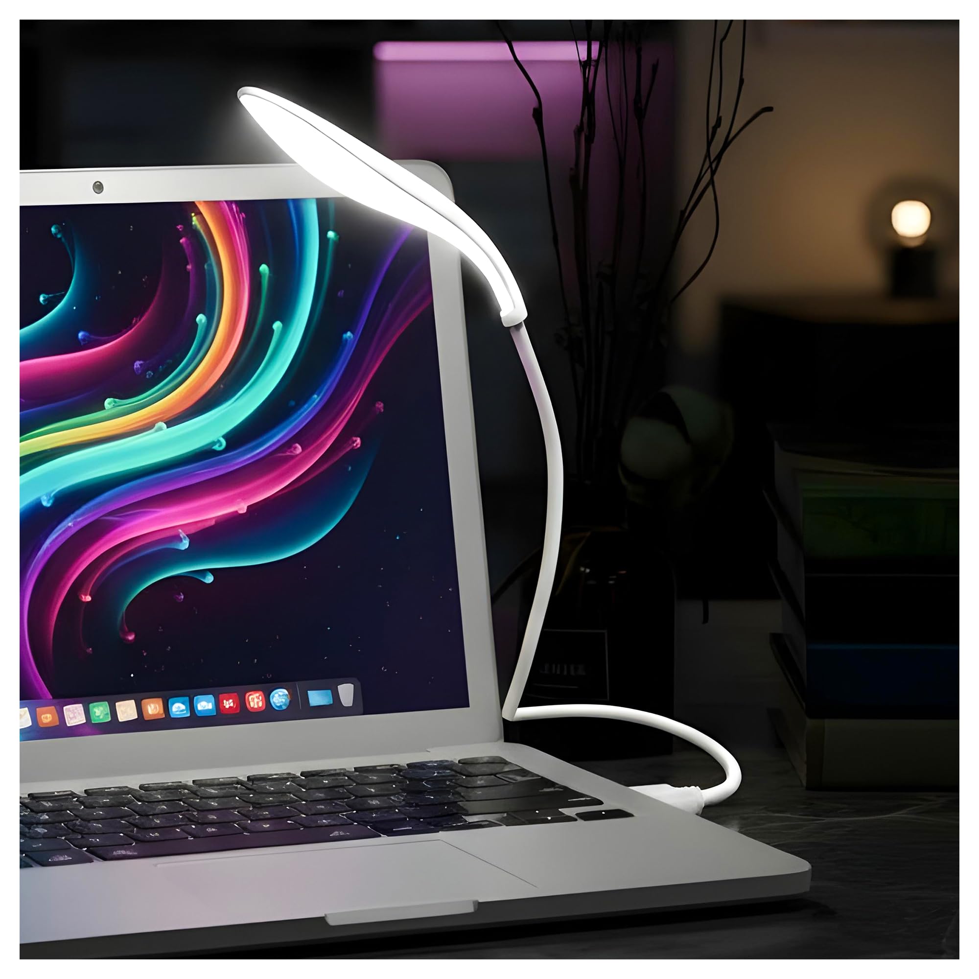 SWAPKART Portable Flexible Adjustable Eye Protection USB LED Desk Light Table Lamp for Reading, Working on PC, Laptop, Power Bank, Bedroom (Multicolour)