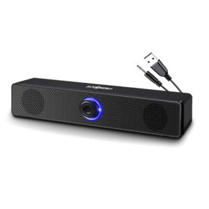 FRONTECH 1.0 USB Powered Multimedia Speakers with RGB Lights, 10W Output Power, AUX/USB Connectivity, for Laptop, PC, Mobile, Volume Control (SPK-0008, Black)